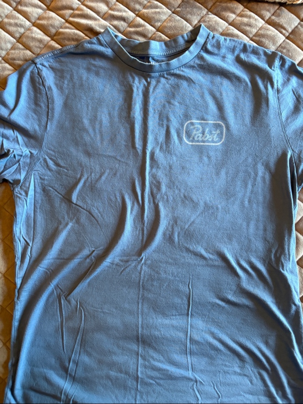 Pabst Blue Ribbon Light Blue Logo T-Shirt for Men. Large